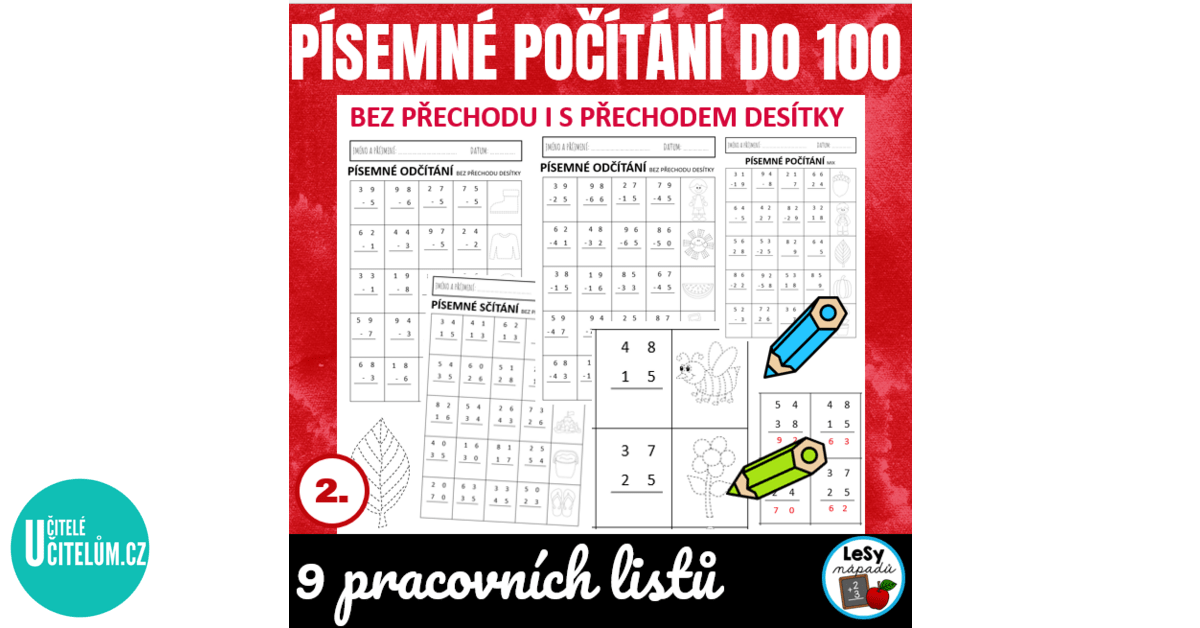 Mnożenie Pisemne Przykłady Do Druku Písemné počítání do 100 - pracovní listy - Matematika | UčiteléUčitelům.cz